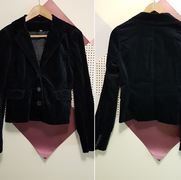 Jacob Connexion Navy Velour Jacket/Blazer - Picture 3 of 8